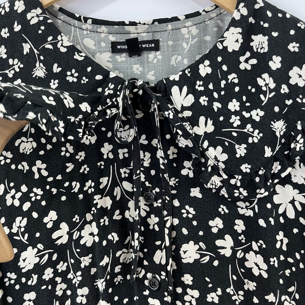 Floral Cottagecore Midi Dress M Pockets Button Front Who What Wear - Picture 5 of 11
